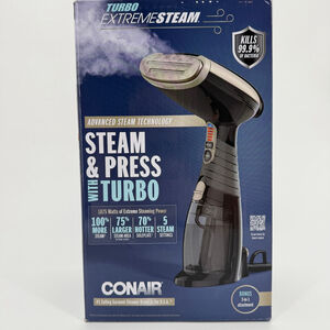 Conair Turbo Extreme Steam Handheld Garment Steamer Black Silver